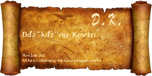 Dékány Kevin névjegykártya