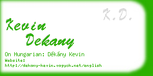 kevin dekany business card